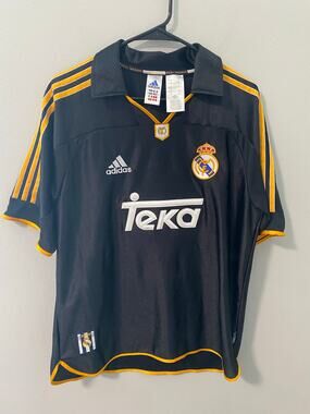 Vintage Adidas Real Madrid Teka Away Soccer Jersey Black Men’s Small